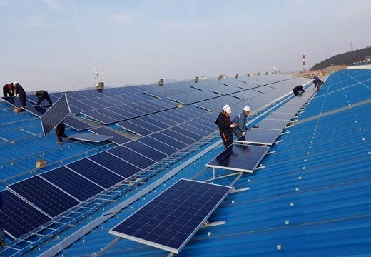 bumbung beralun pelekap solar korea 650kw
