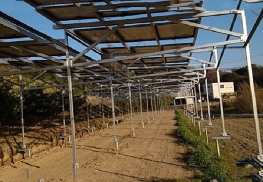 pendakap aluminium fotovoltaik bangsal ladang di Jepun 362.88 kw

